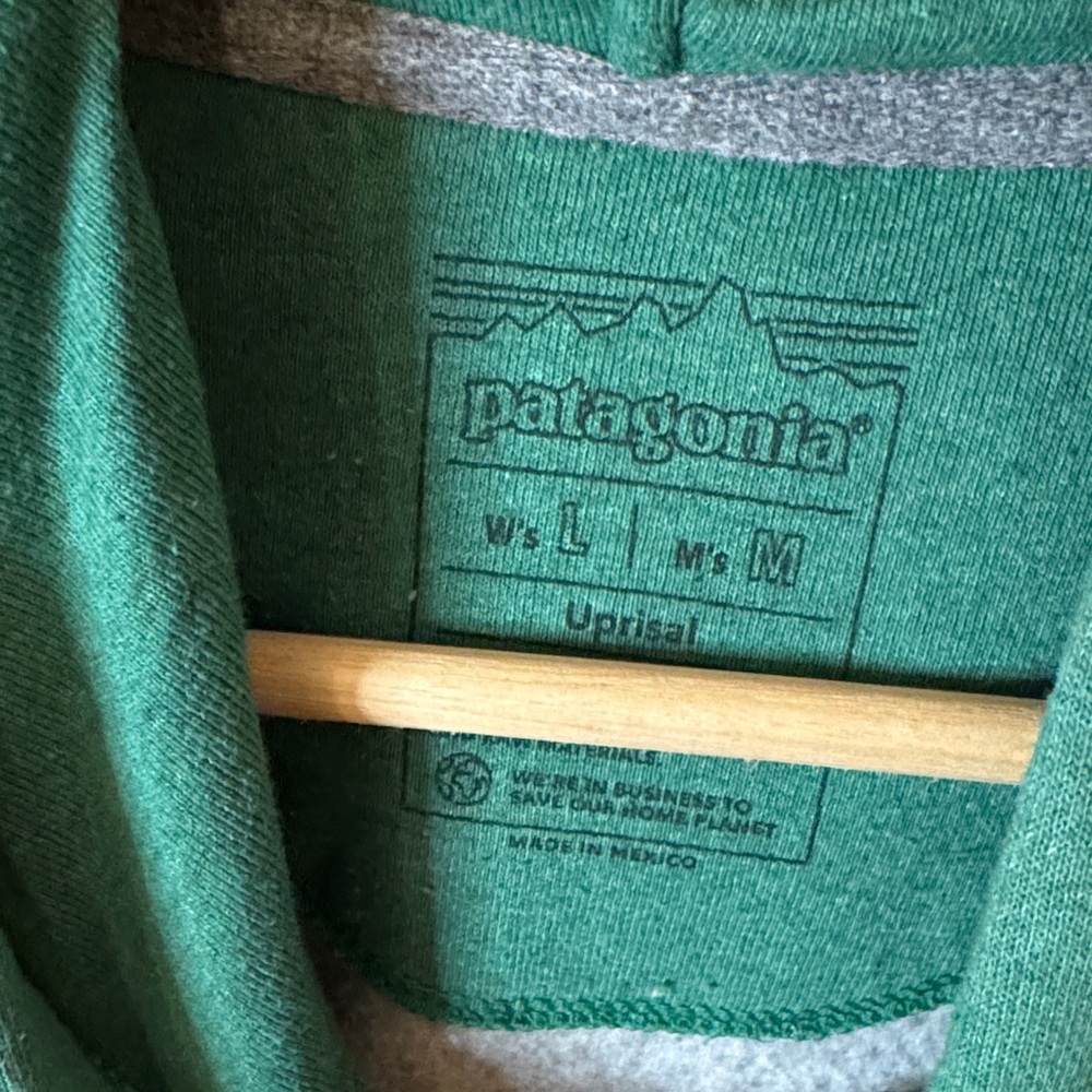 Patagonia Men’s P-6 Logo Uprisal Hoody Fleece Lined Green Long Sleeve Size M - Picture 5 of 7